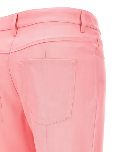 Shop Marni Logo Embroidery Wool Trousers In Pink