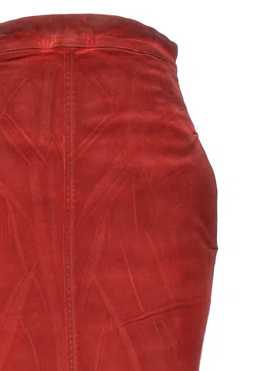 Shop Rick Owens Dirt Pillar Long Skirt In Red