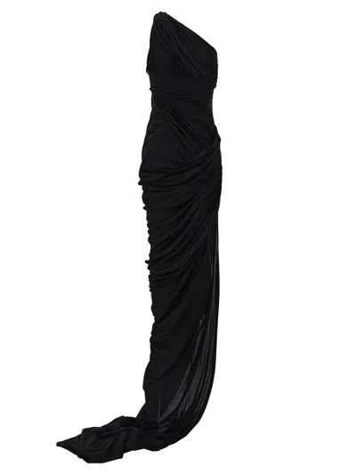 Shop Rick Owens Lido Draped Maxi Dress In Black