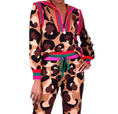 Shop Emily Mccarthy Poppy Pullover In Cocoa Spot Cheetah In Multi