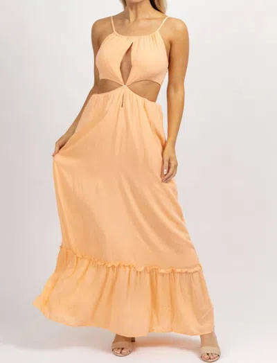 Endless Blu. Sherbet Tie Back Maxi Dress In Orange In Orange