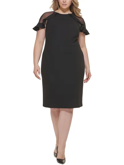 Shop Eliza J Plus Womens Formal Short Sheath Dress In Black