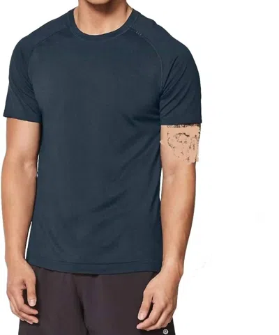 Shop Lululemon Men's Metal Vent Tech Short Sleeve Shirt In Mineral Blue/true Navy