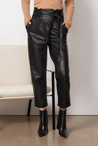 Commando Faux Leather Paper Bag Trouser In Black In Black