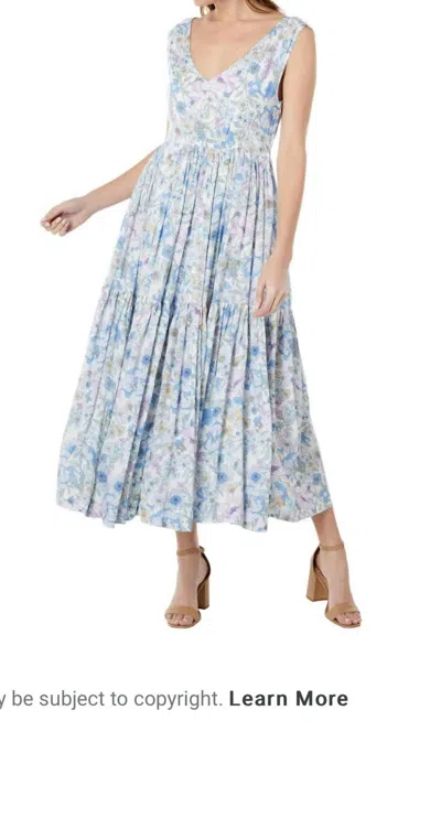 Shop En Saison Vera Midi Dress In Floral In Blue