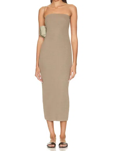 Shop Enza Costa Strapless Dress In Olive Oil In Brown