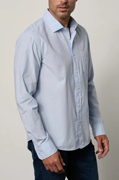 Shop Velvet By Graham & Spencer Brooks Button Up Shirt In Mist In Blue