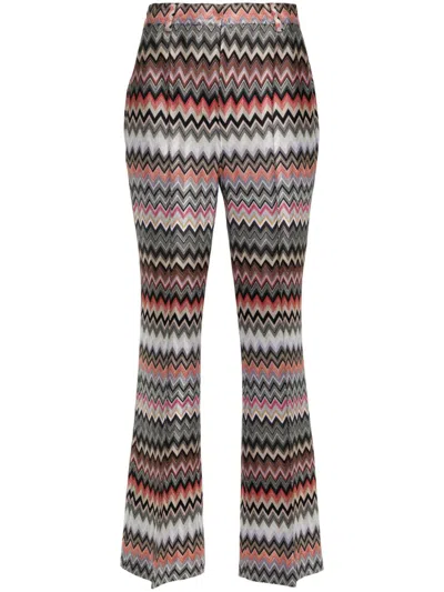 Shop Missoni High-waisted Flared Trousers In Multicolor