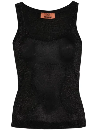 Missoni Sleeveless Lurex Tank Top In Black