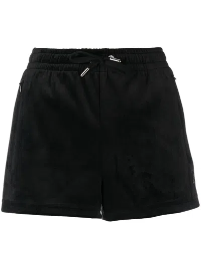Shop Juicy Couture Tamia Rhinestone Logo Shorts In Black
