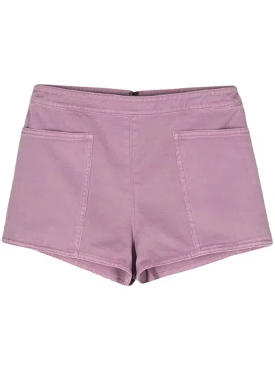 Shop Max Mara Cotton Shorts In Violet