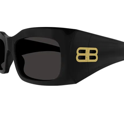Balenciaga Square Frame Sunglasses With Tinted Lenses And Acetate Arms In Black