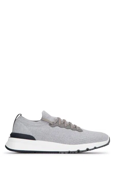 Shop Brunello Cucinelli Sneakers In Silver