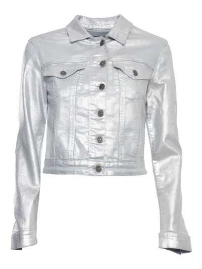 Dondup Silver Jacket In Blue