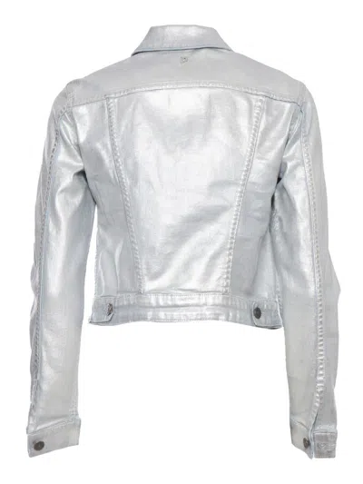 Dondup Silver Jacket In Blue