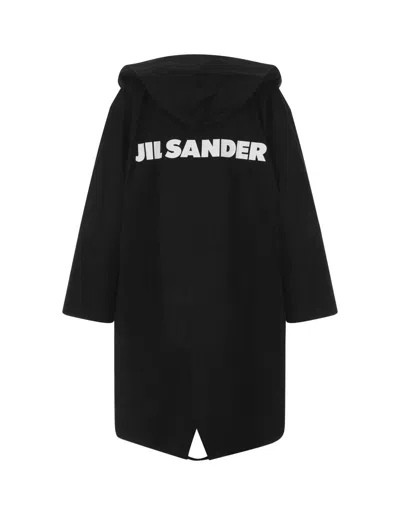 Shop Jil Sander Oversized Midi Parka In Black