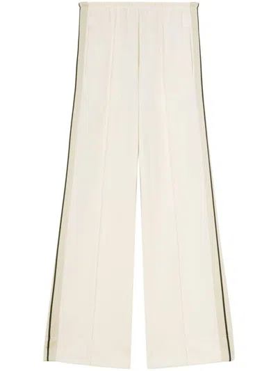 Shop Palm Angels Classic Loose Track Pants In Butter Off White