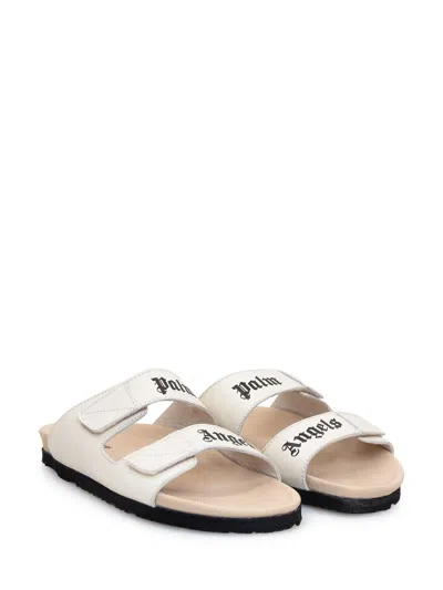Shop Palm Angels Sandal With Logo In White