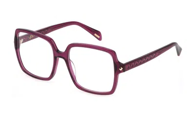 Shop Police Eyeglasses In Bordeaux Red Transparent Glossy