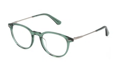Shop Police Eyeglasses In Green Transparent Glossy