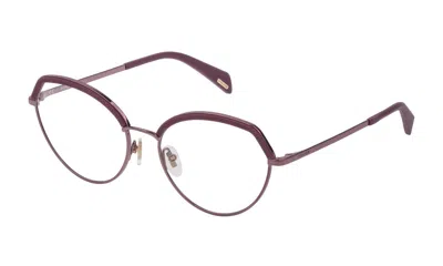 Shop Police Eyeglasses In Transparent Purple With Coloured Parts