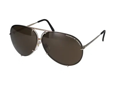 Shop Porsche Design Sunglasses In Light Gold