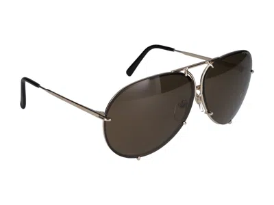 Shop Porsche Design Sunglasses In Light Gold