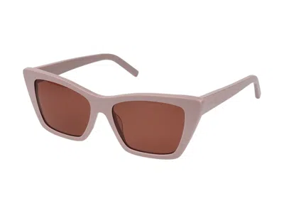 Shop Saint Laurent Sunglasses In Pink Pink Brown