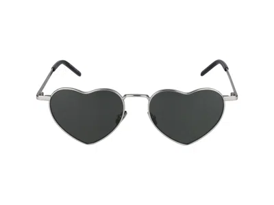 Shop Saint Laurent Sunglasses In Silver Silver Grey