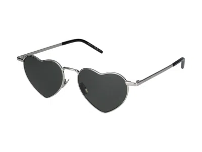 Shop Saint Laurent Sunglasses In Silver Silver Grey