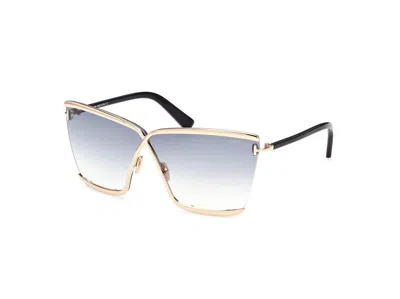 Shop Tom Ford Sunglasses In Polished Rosé Gold/smoke Grad