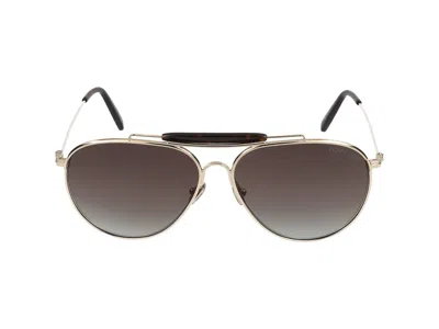 Shop Tom Ford Sunglasses In Gold/brown Grad