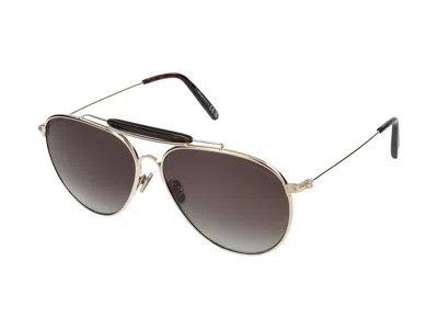 Shop Tom Ford Sunglasses In Gold/brown Grad