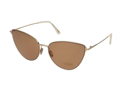 Shop Tom Ford Sunglasses In Gold/mirrored Brown