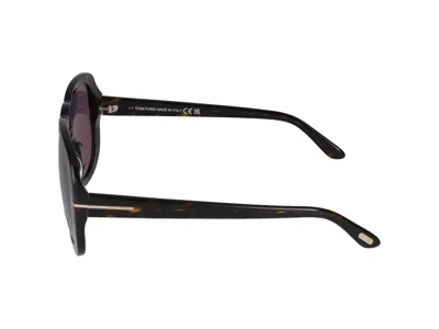 Shop Tom Ford Sunglasses In Dark Havana/violet