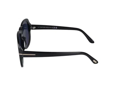 Shop Tom Ford Sunglasses In Glossy Black/blue