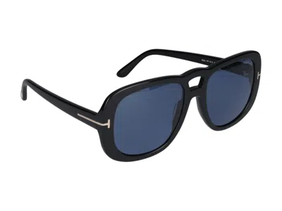 Shop Tom Ford Sunglasses In Glossy Black/blue