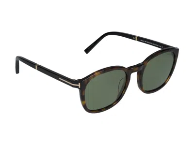 Shop Tom Ford Sunglasses In Dark Havana/green