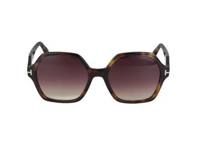 Shop Tom Ford Sunglasses In Havana Blonde/ Mirrored