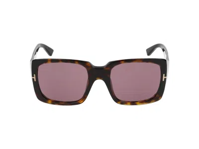 Shop Tom Ford Sunglasses In Dark Havana/violet
