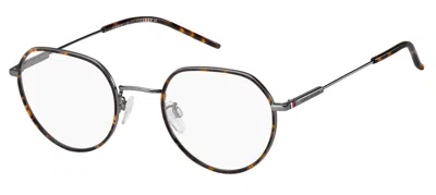Shop Tommy Hilfiger Eyeglasses In Dark Ruthenium