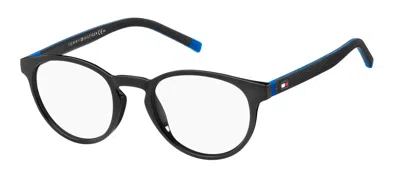 Shop Tommy Hilfiger Eyeglasses In Matte Black Blue