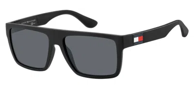 Shop Tommy Hilfiger Sunglasses In Matte Black