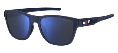 Shop Tommy Hilfiger Sunglasses In Metalized Blue