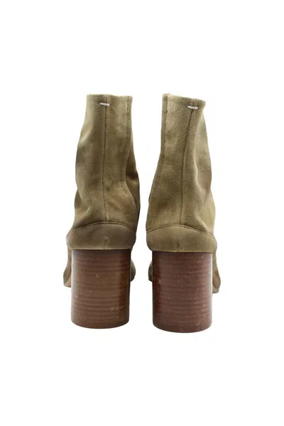 Shop Maison Margiela Tabi Boots In Suede Shoes In Nude & Neutrals