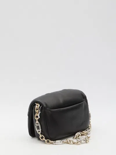 Roger Vivier Viv Choc Flap Leather Shoulder Bag In Black