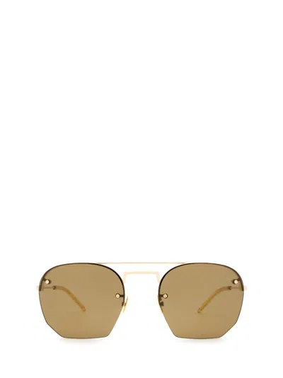 Shop Saint Laurent Sl 422 Gold Sunglasses