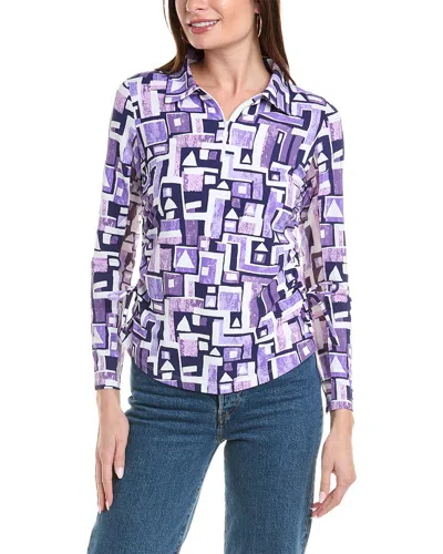 Shop Ibkul Adjustable Length Polo Shirt In Purple