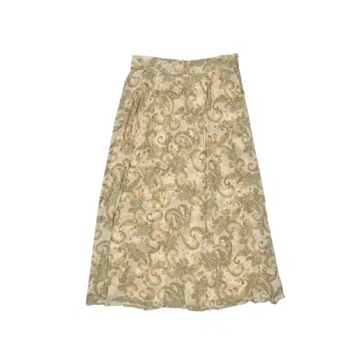 Shop Alessia Zamattio Silk Midi Skirt In Beige