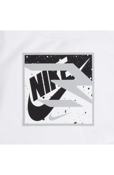 Shop 3 Brand Kids' Dri-fit Colorblock Logo T-shirt & Shorts Set In White